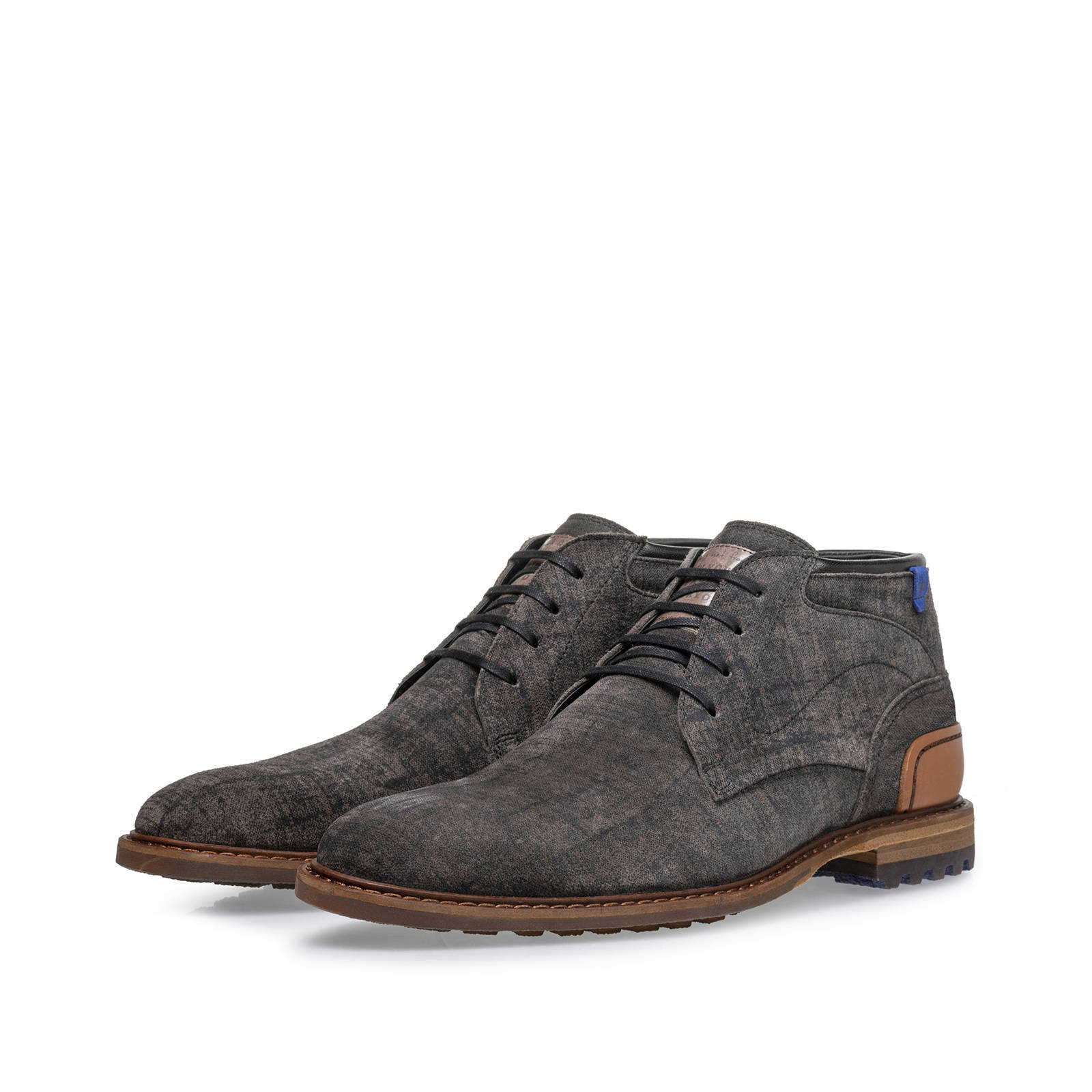 Floris van Bommel Crepi suède veterschoenen grijs | wehkamp