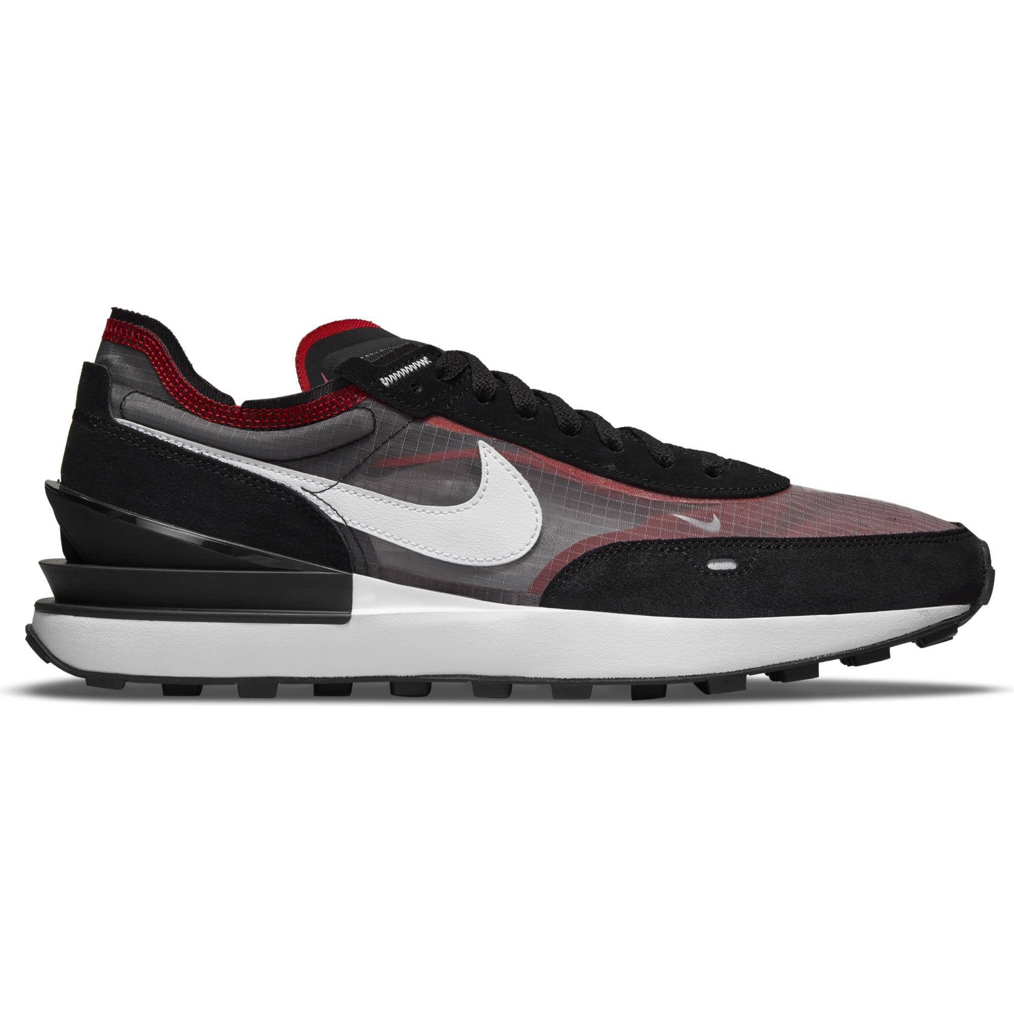 Nike Waffle One sneakers transparant zwart/rood | wehkamp