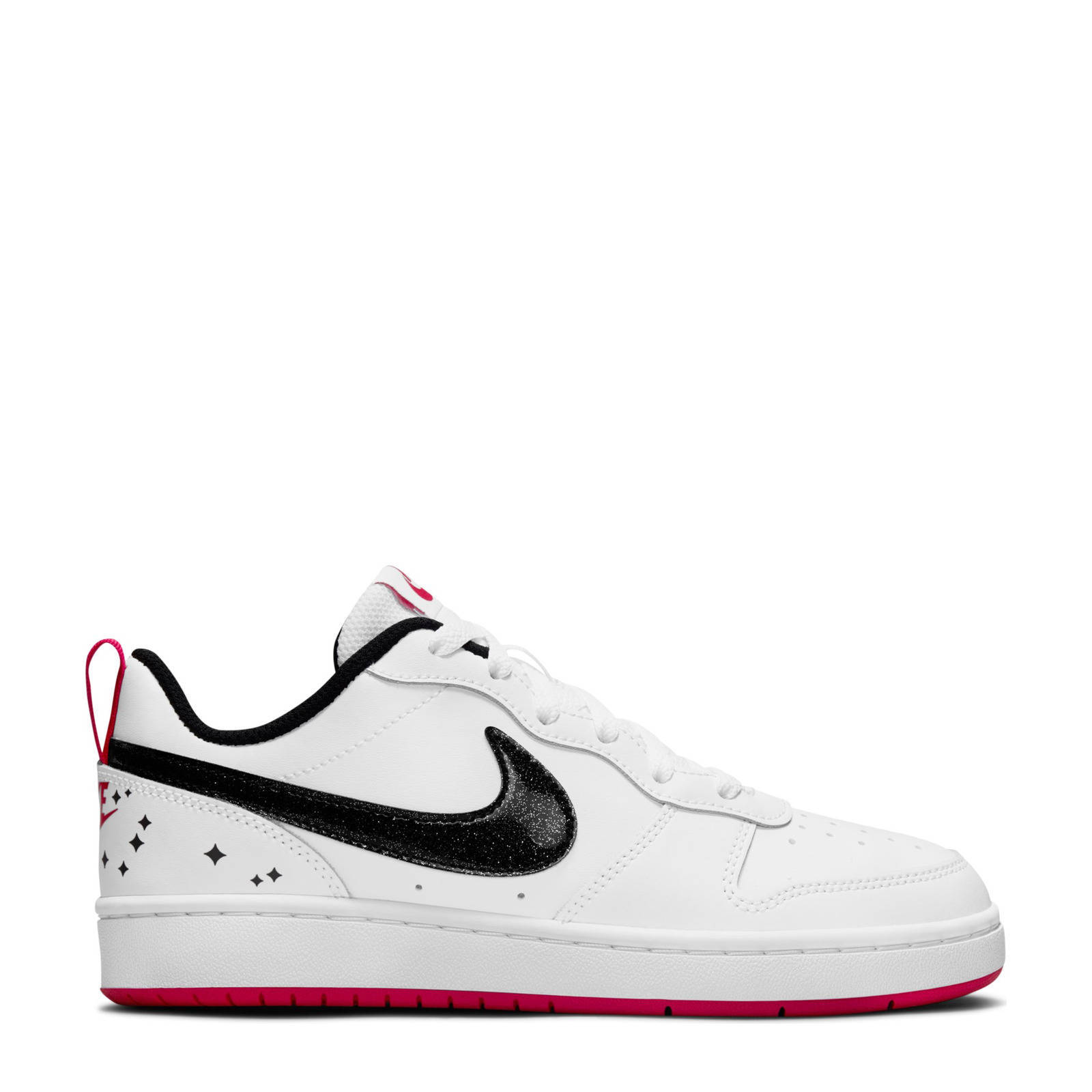 Nike Court Borough Low 2 sneakers wit/rood/zwart | wehkamp