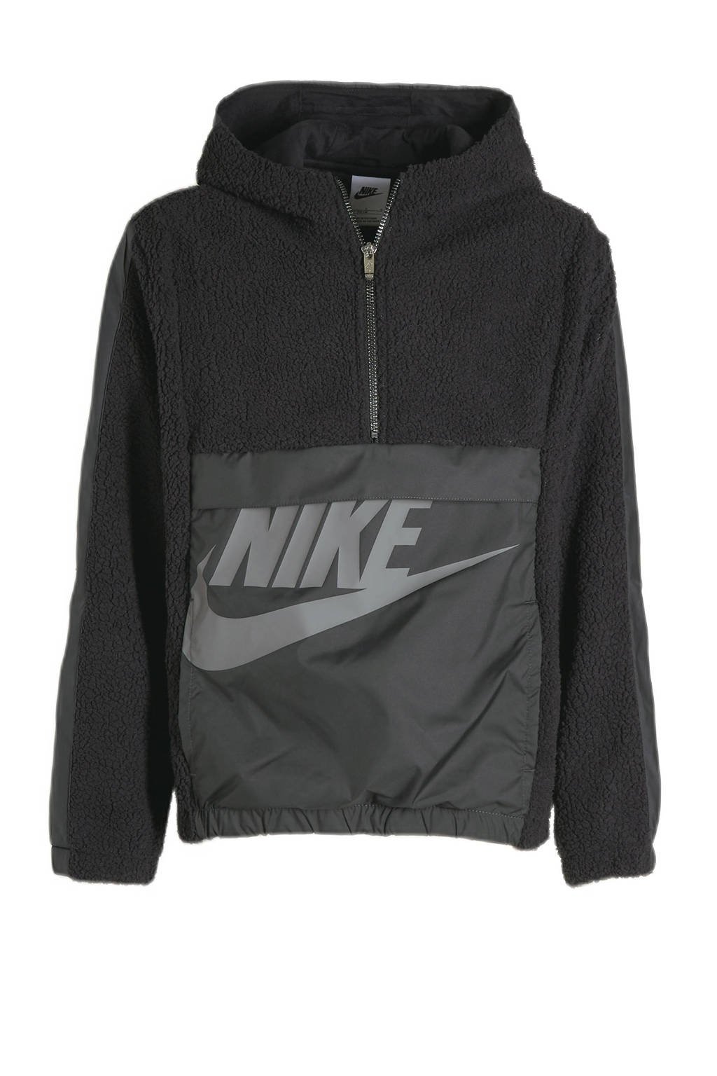Nike fleece hoodie zwart/grijs, Zwart/grijs