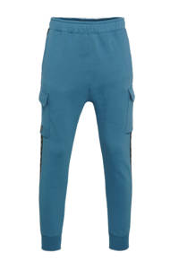 Blauwe heren Nike joggingbroek van katoen met regular fit, regular waist, elastische tailleband met koord en logo dessin
