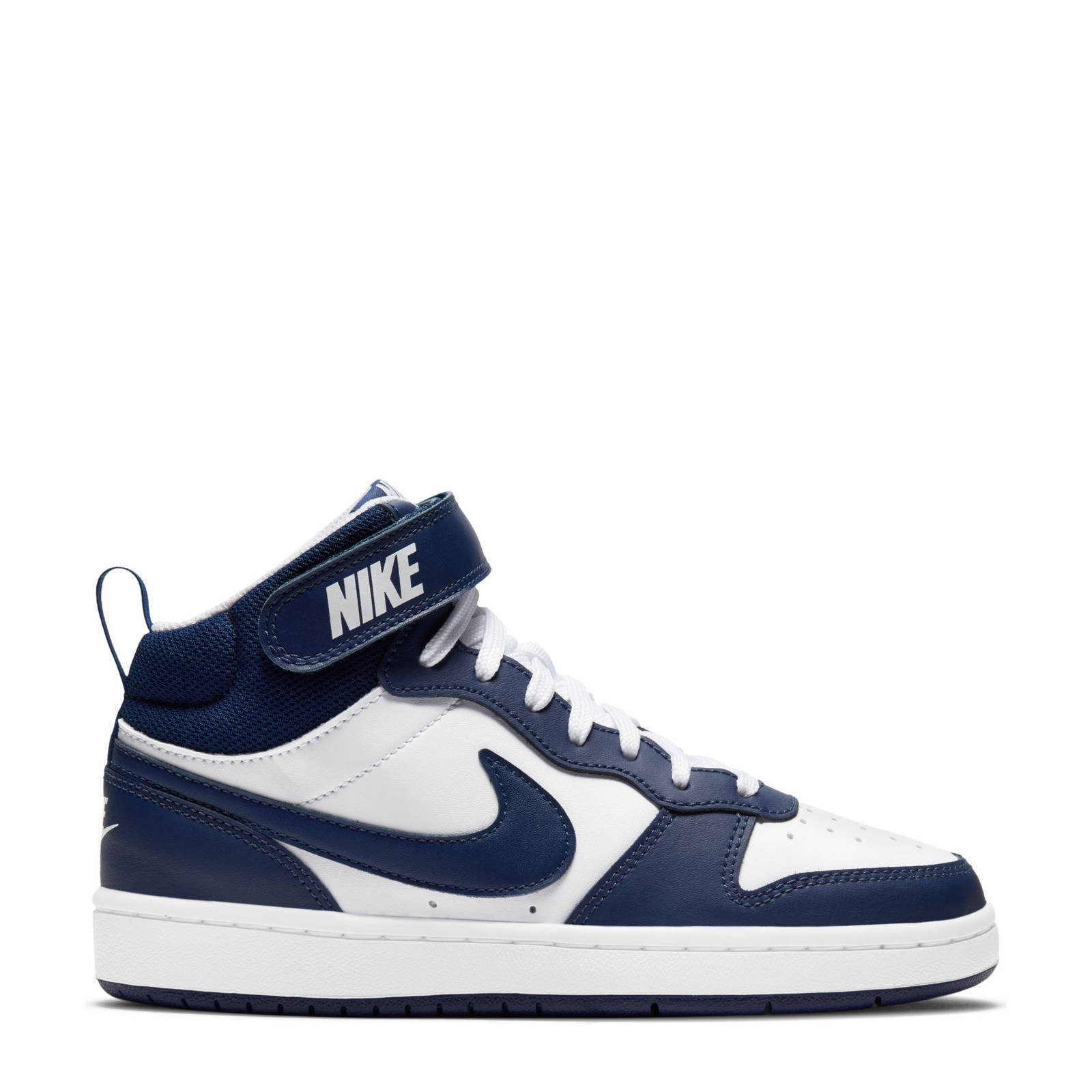 Nike Court Borough Mid 2 (GS) leren sneakers wit/blauw | wehkamp