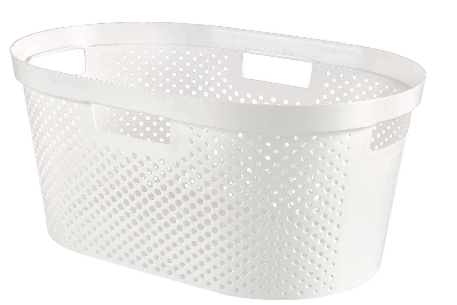 Curver Infinity Dots Wasmand Recycled 40 Liter Wit 59x39x26cm online kopen