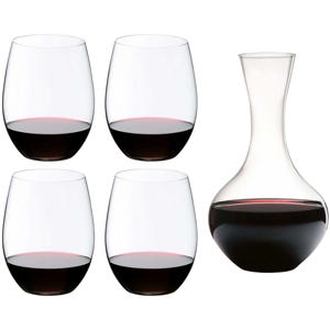 Rode Wijnglazenset O Wine - 4 stuks met Decanteerkaraf