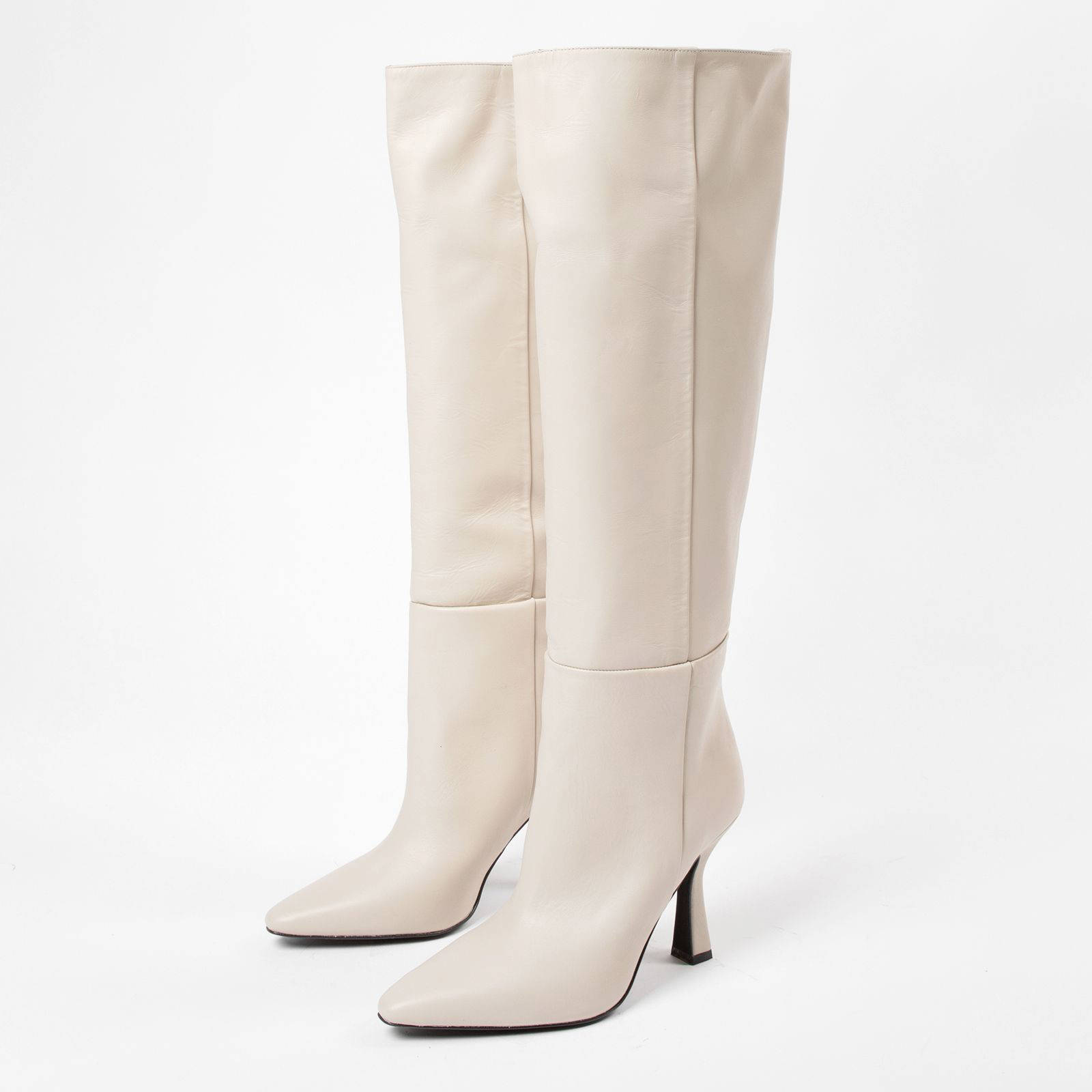 Sacha hoge leren laarzen off white | wehkamp