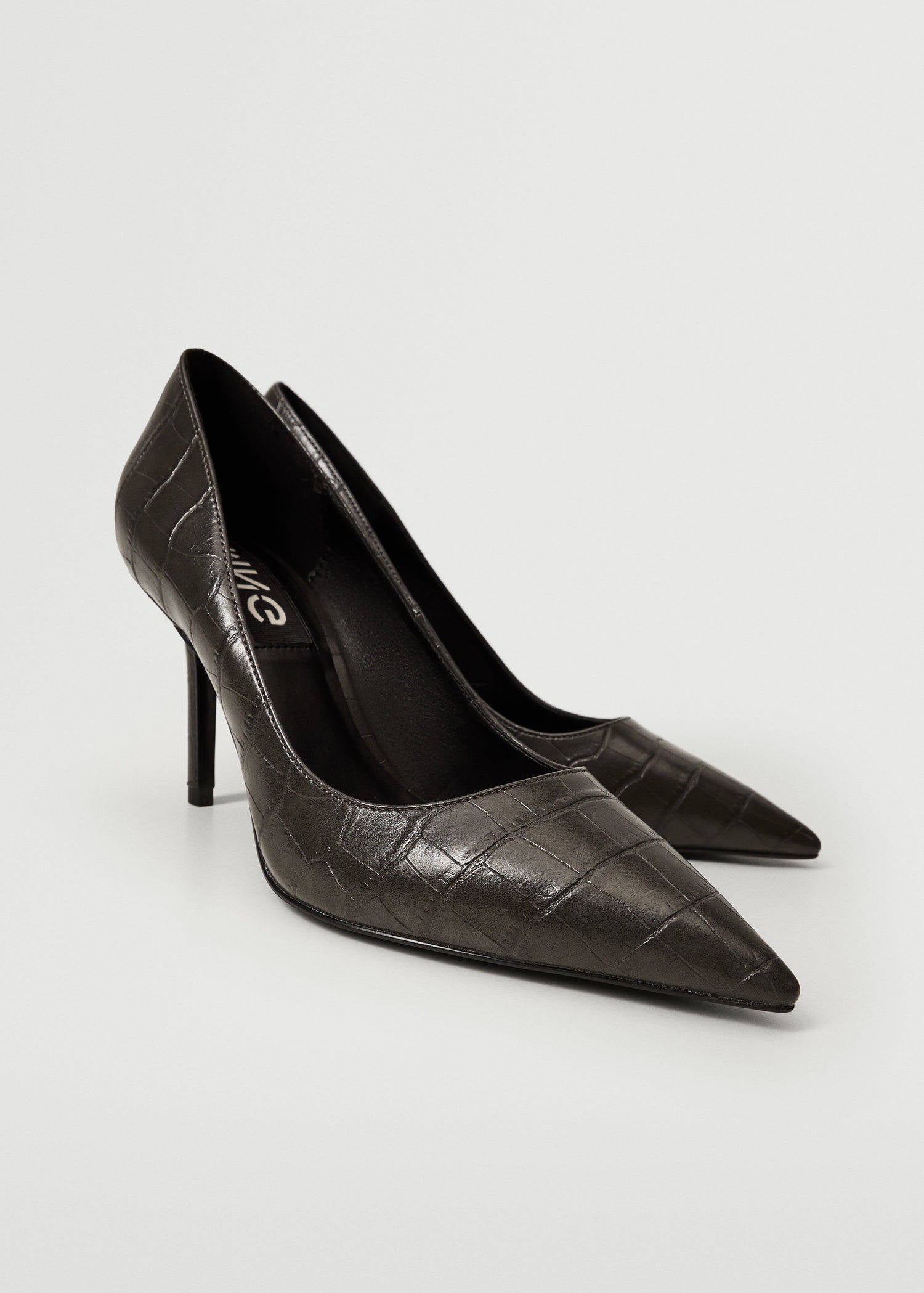Mango pumps antraciet | wehkamp
