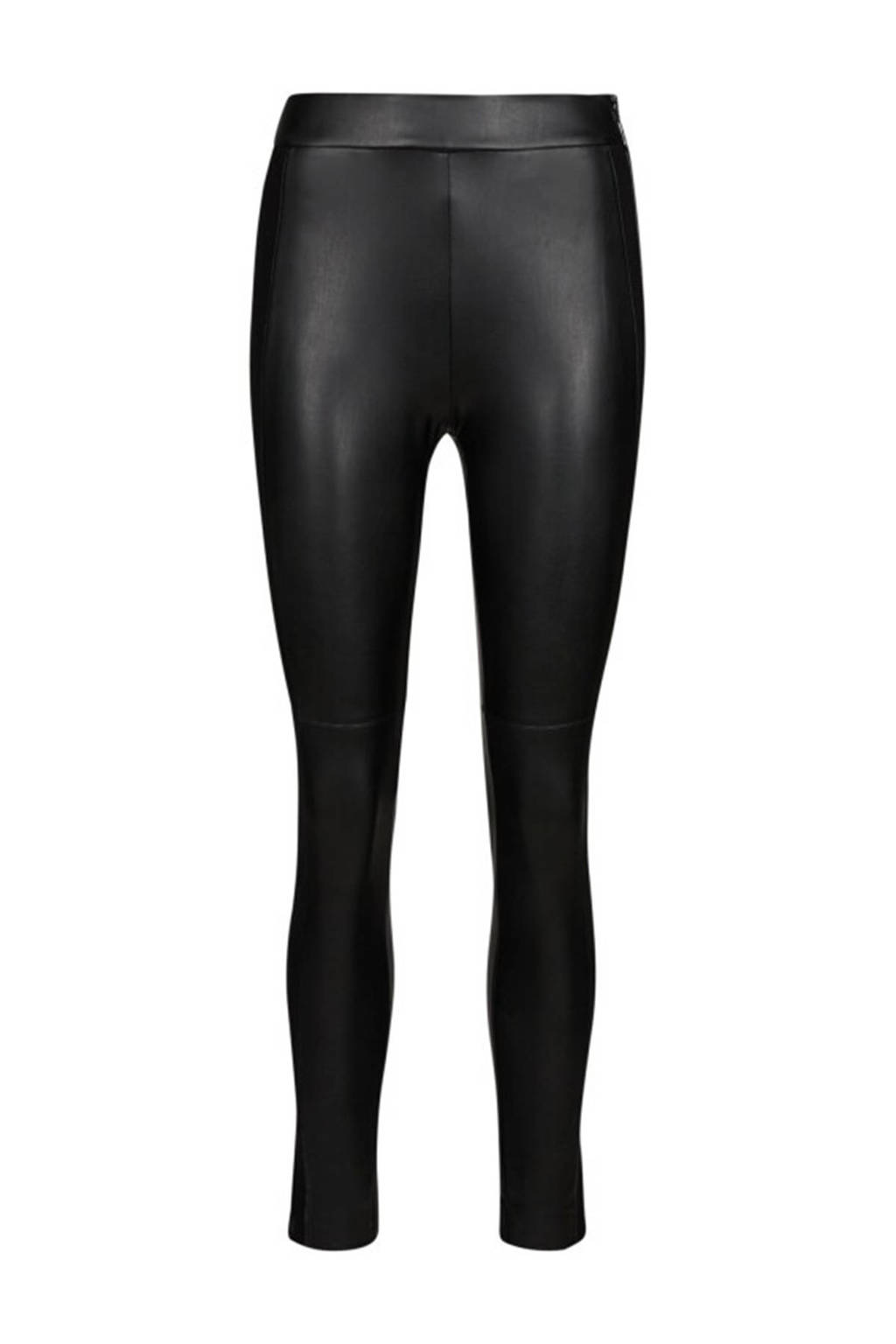 comma casual identity imitatieleren skinny legging zwart, Zwart
