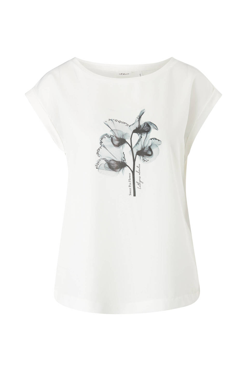s.Oliver BLACK LABEL T-shirt met printopdruk wit, Wit