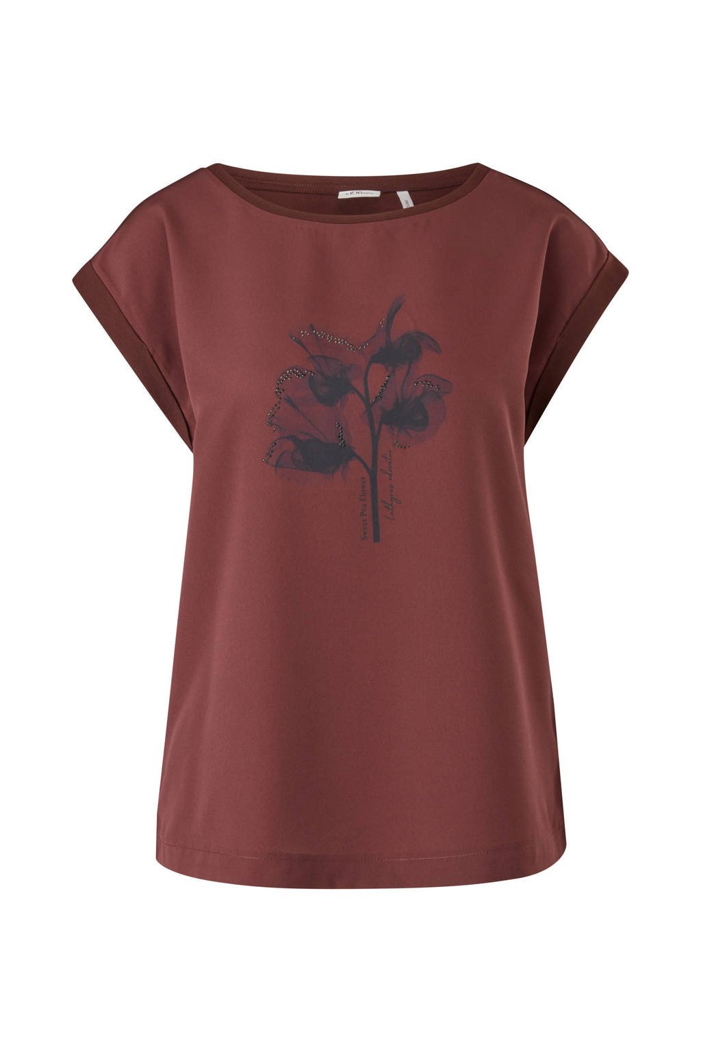 s.Oliver BLACK LABEL T-shirt met printopdruk donkerrood, Donkerrood