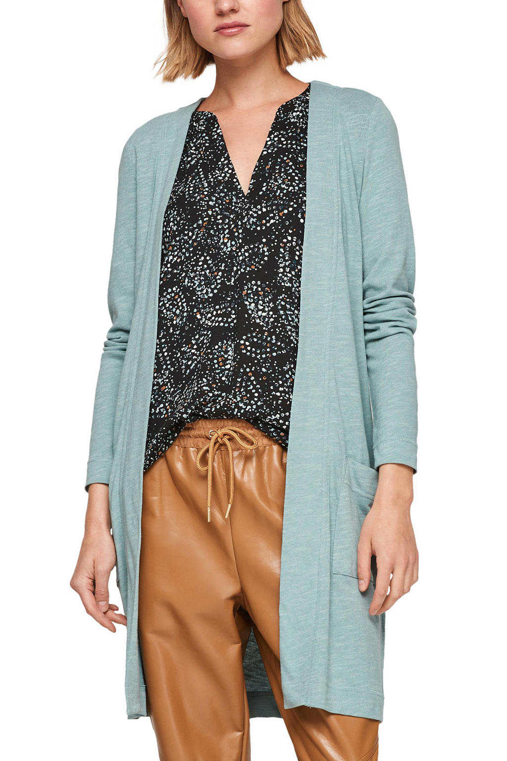 Q/S by s.Oliver ribgebreid vest zwart