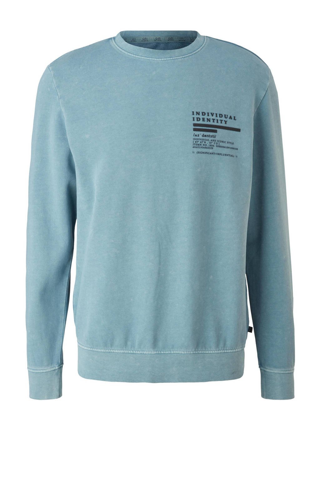 Q/S designed by sweater met all over print lichtblauw, Lichtblauw