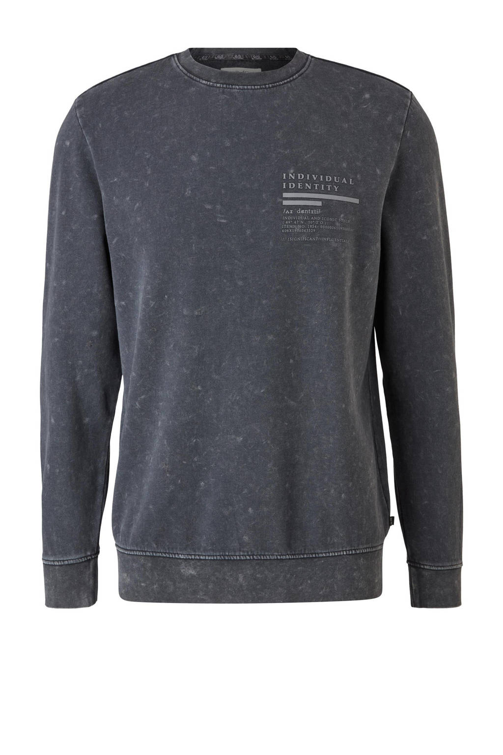 Q/S designed by sweater met all over print antraciet, Antraciet