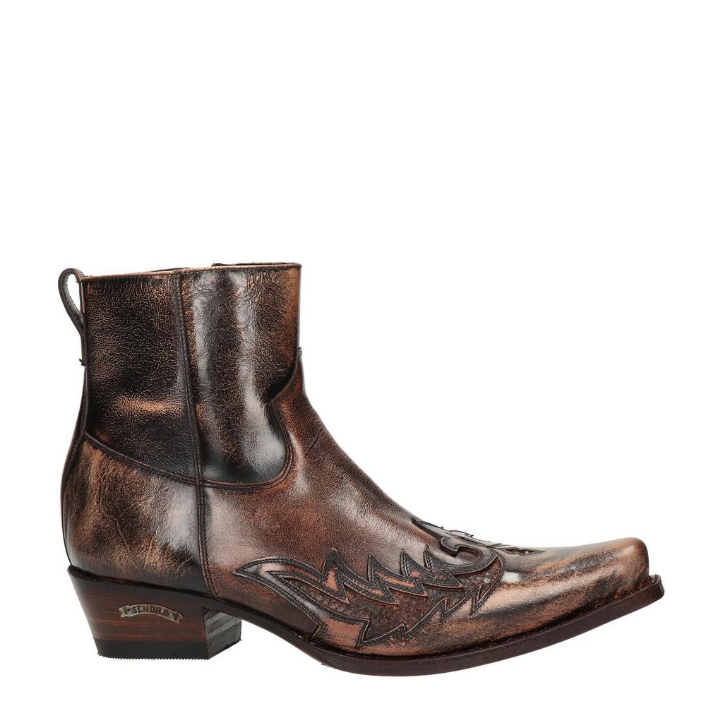 Donkerblauwe heren Sendra 12185 Mimo leren cowboylaarzen met ritssluiting