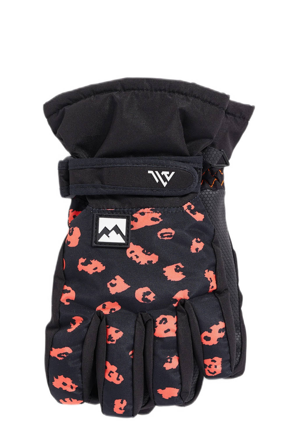 WE Fashion Polaris ski-handschoenen zwart/rood, Zwart/rood