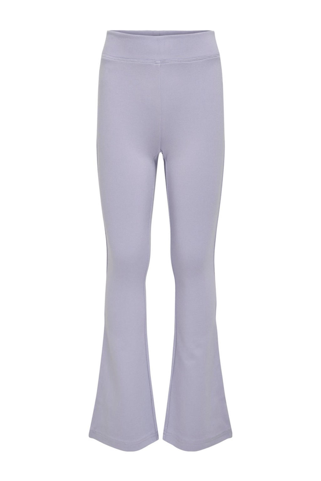 Paarse meisjes KIDS ONLY flared broek van viscose met regular waist, elastische tailleband en effen