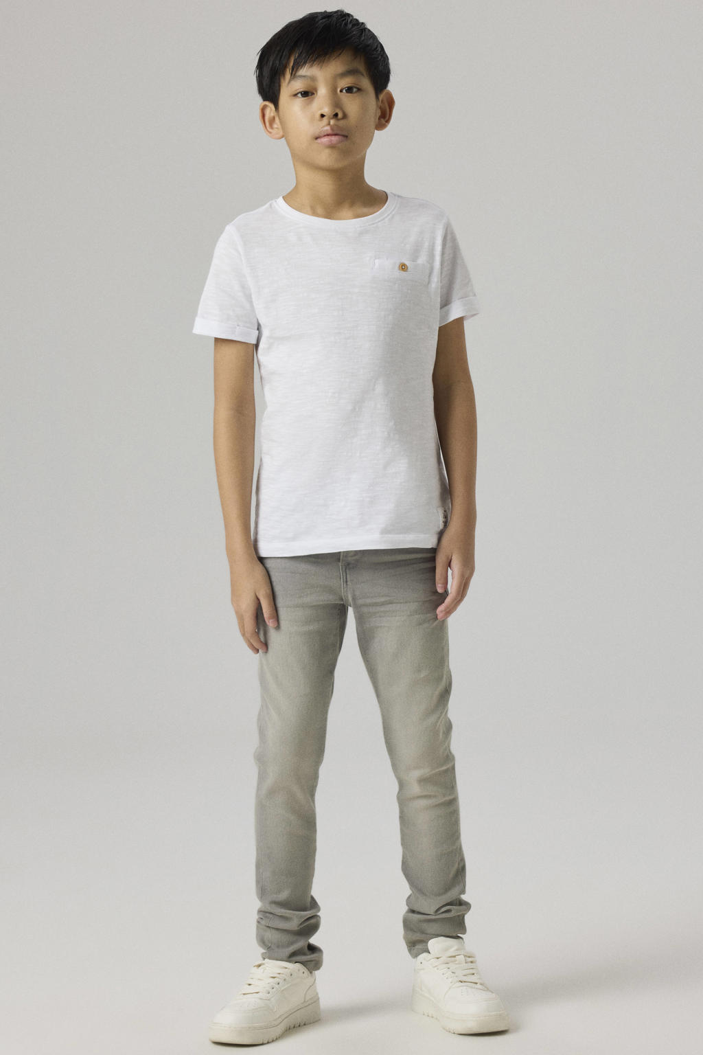 NAME IT KIDS slim fit jeans NKMSILAS grijs