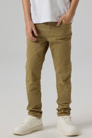 slim fit broek NKMTHEO beige