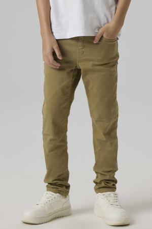 slim fit broek NKMTHEO beige