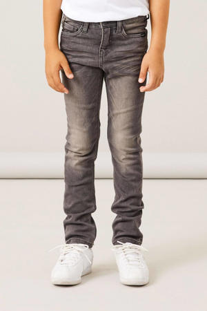 slim fit jeans NKMTHEO grijs stonewashed