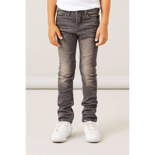 NAME IT KIDS slim fit jeans NKMTHEO grijs stonewashed afbeelding