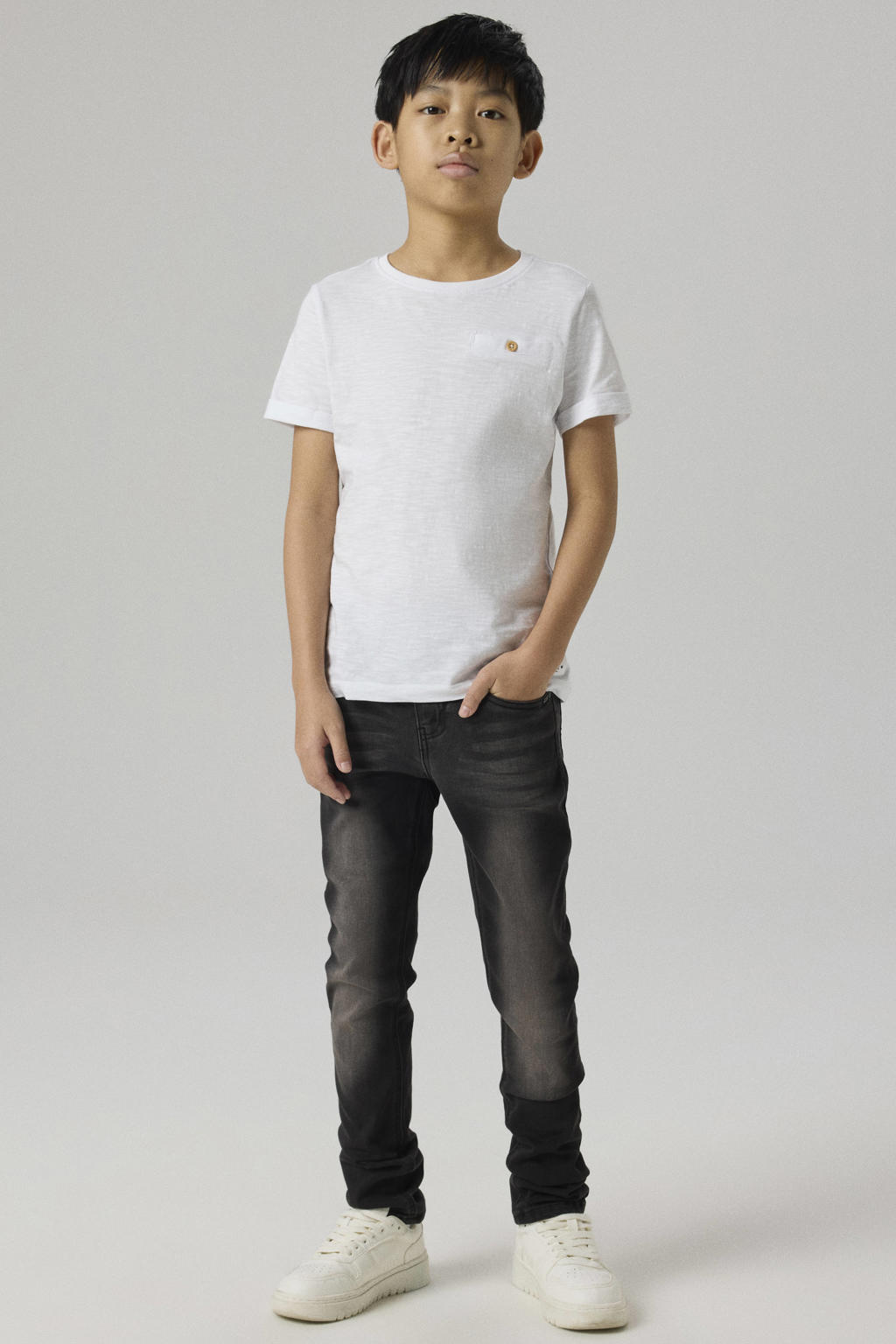 NAME IT KIDS slim fit jeans NKMTHEO zwart