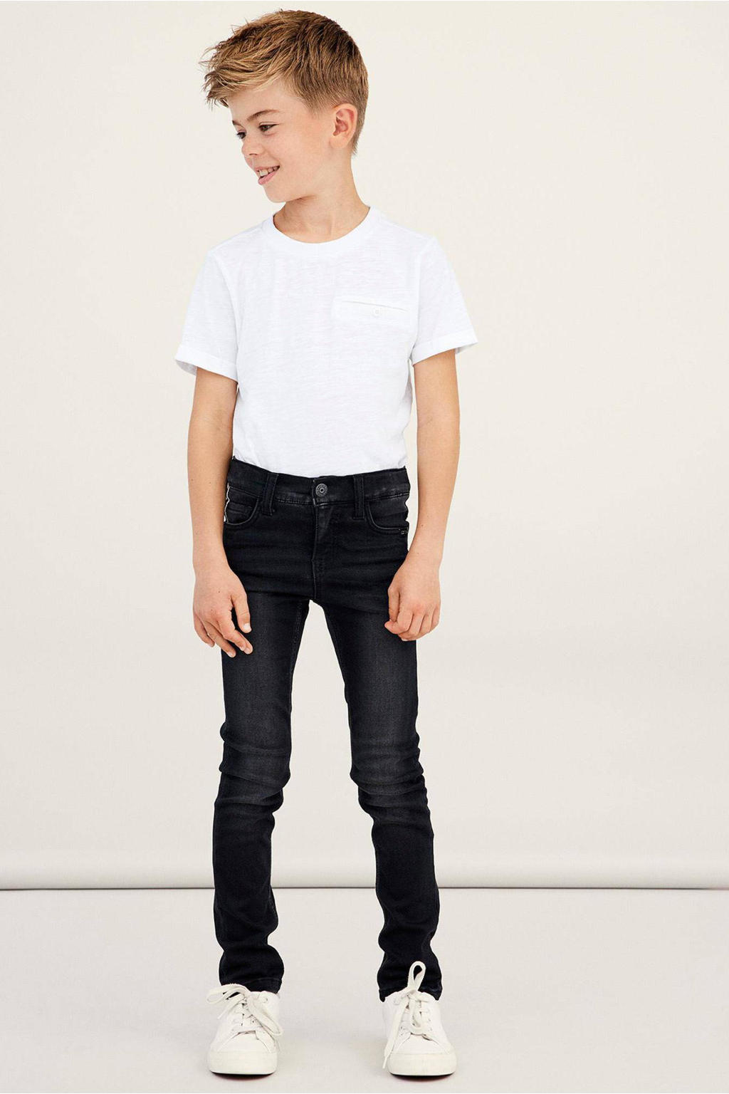 NAME IT KIDS slim fit jeans NKMTHEO zwart