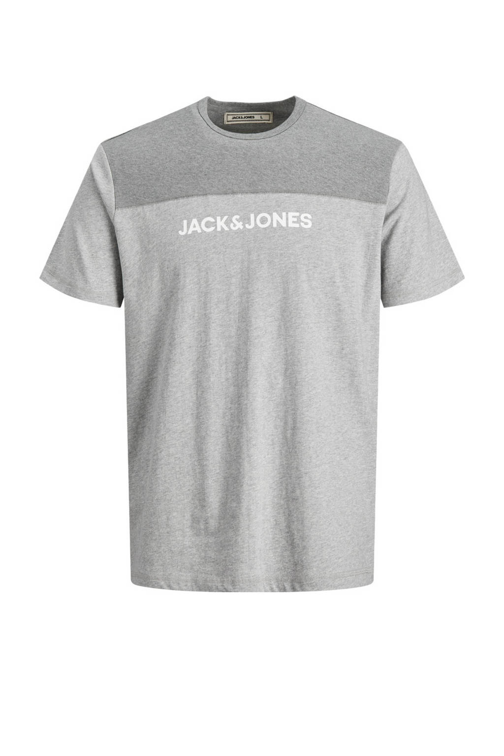 JACK & JONES T-shirt JACSMITH met logo grijs, Grijs