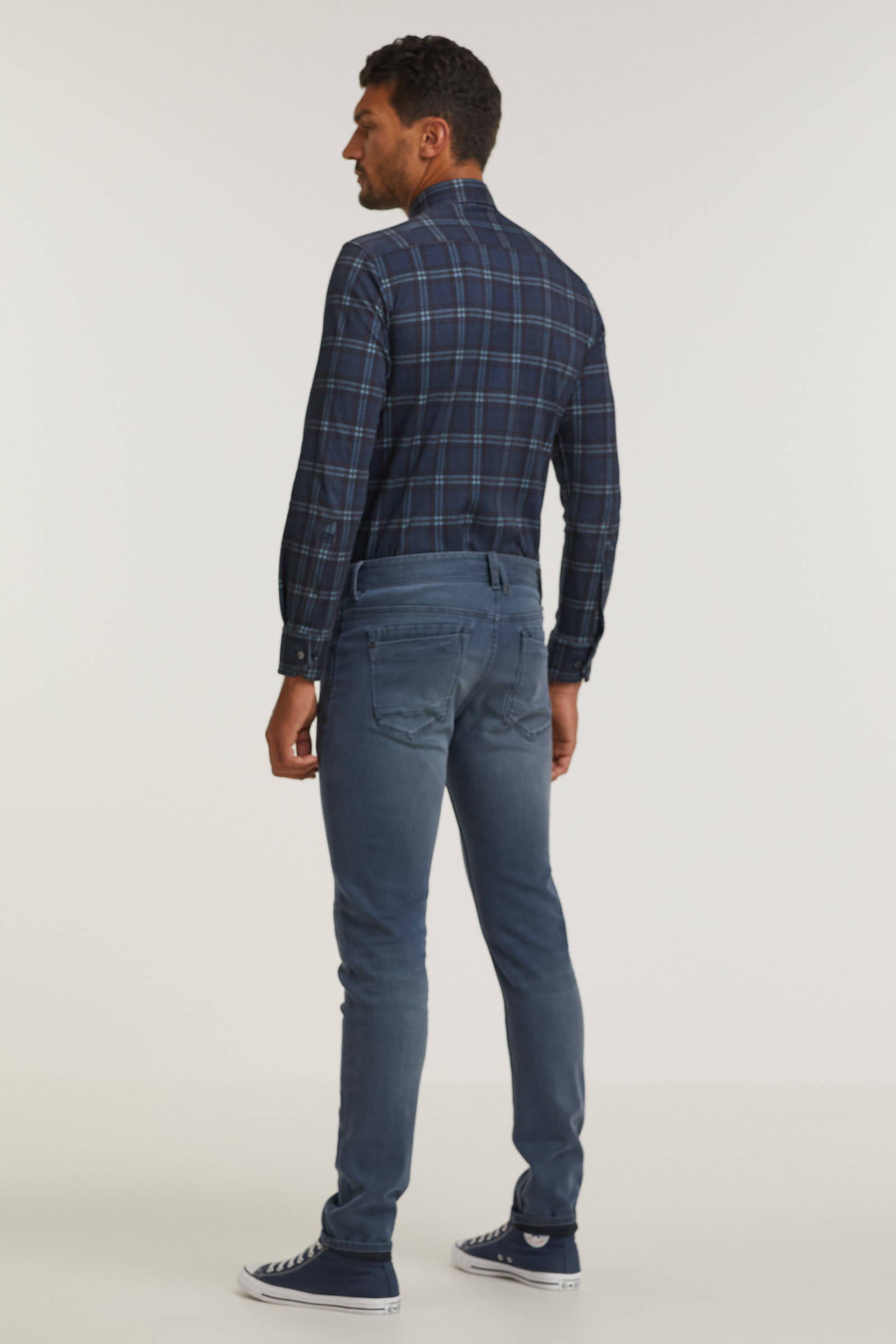 PME Legend coated slim fit broek Nightflight coated 5281 donkerblauw online kopen