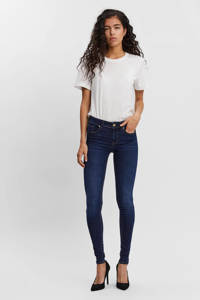 VERO MODA slim fit jeans VMLUX met biologisch katoen dark blue denim, Dark blue denim