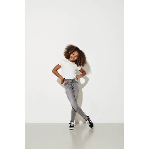 KIDS ONLY GIRL T-shirt KONNELLA met ruches wit afbeelding