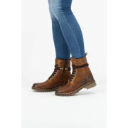thumbnail: Travelin Kvinlog Lady  leren veterboots cognac