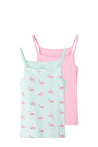 NAME IT KIDS hemd - set van 2 mintgroen/roze, Mintgroen/roze