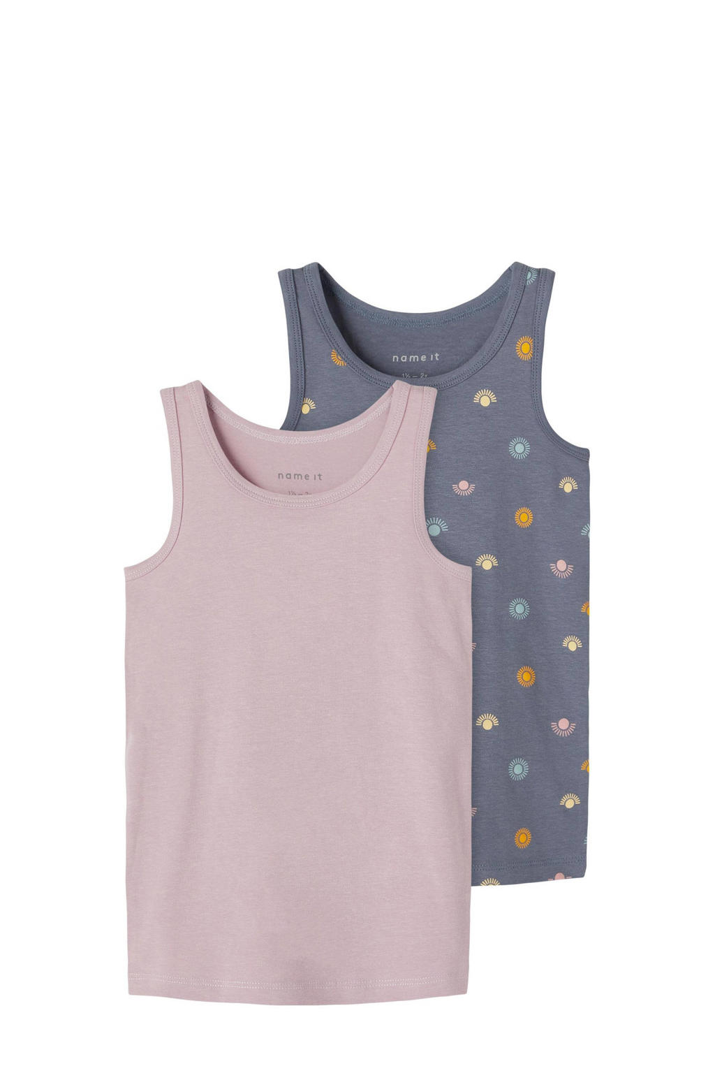 NAME IT MINI hemd - set van 2 roze/grijs