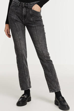 cropped straight fit jeans ash denim