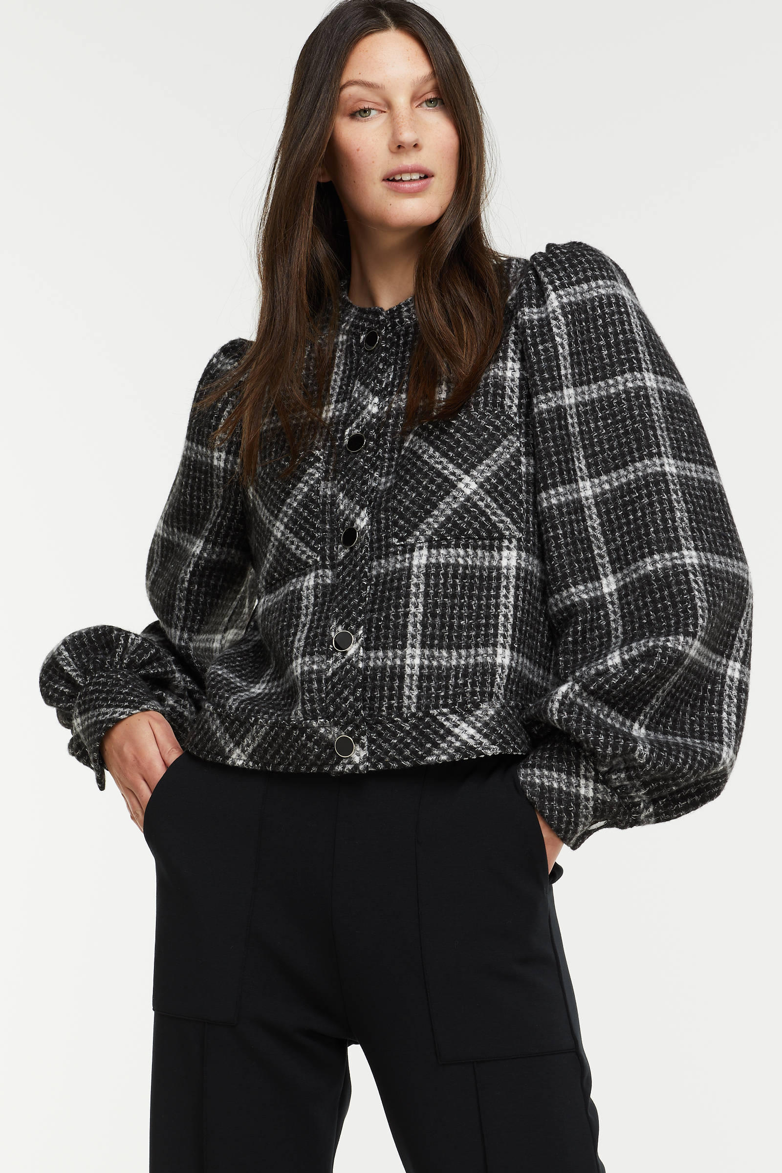 Summum Woman geruite jas zwart/wit online kopen