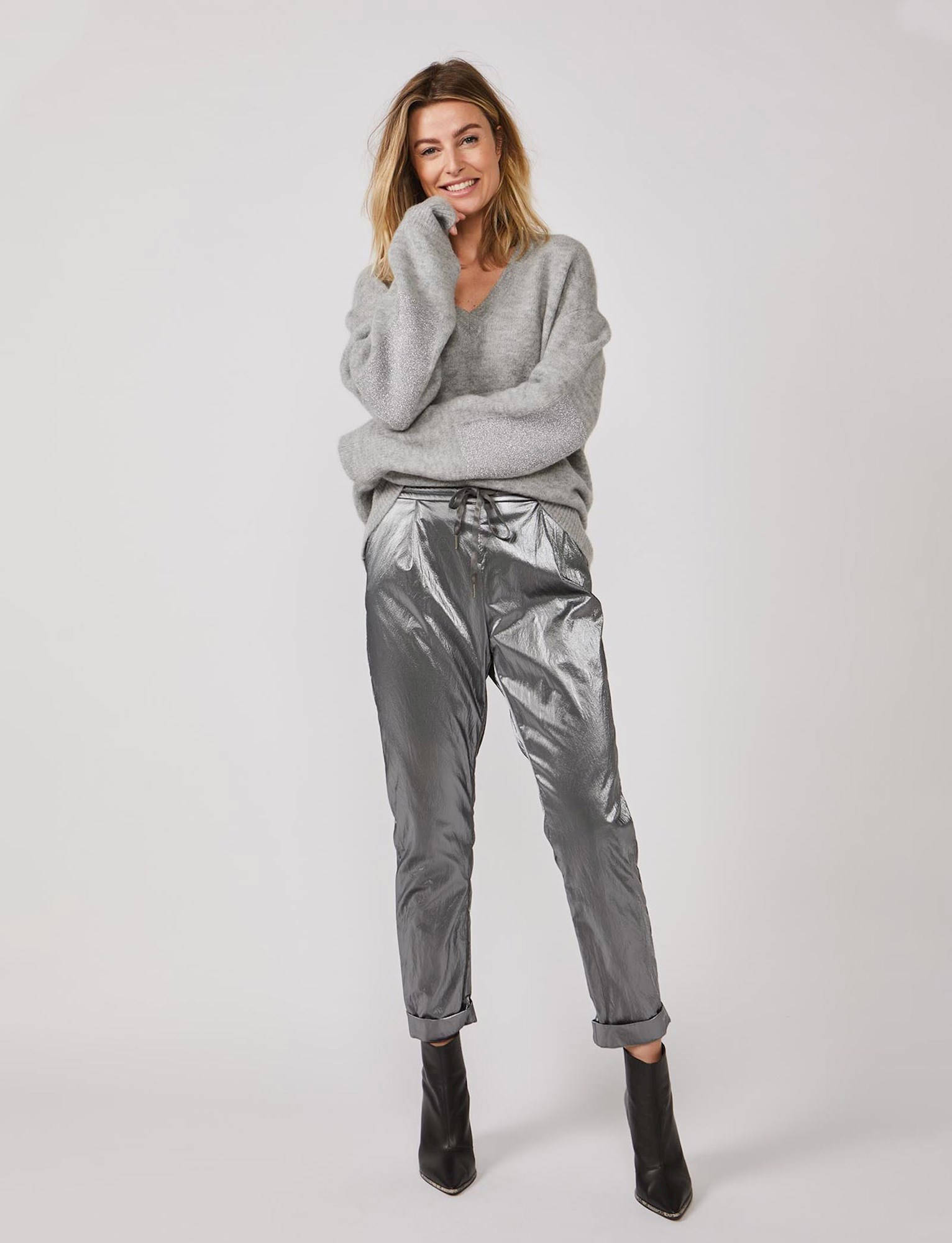 Summum Woman regular fit broek zilver | wehkamp