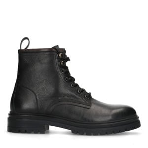 leren veterboots zwart