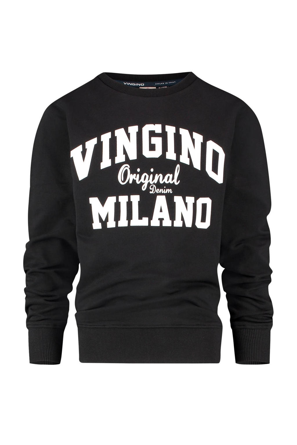 Vingino Essentials sweater met logo zwart