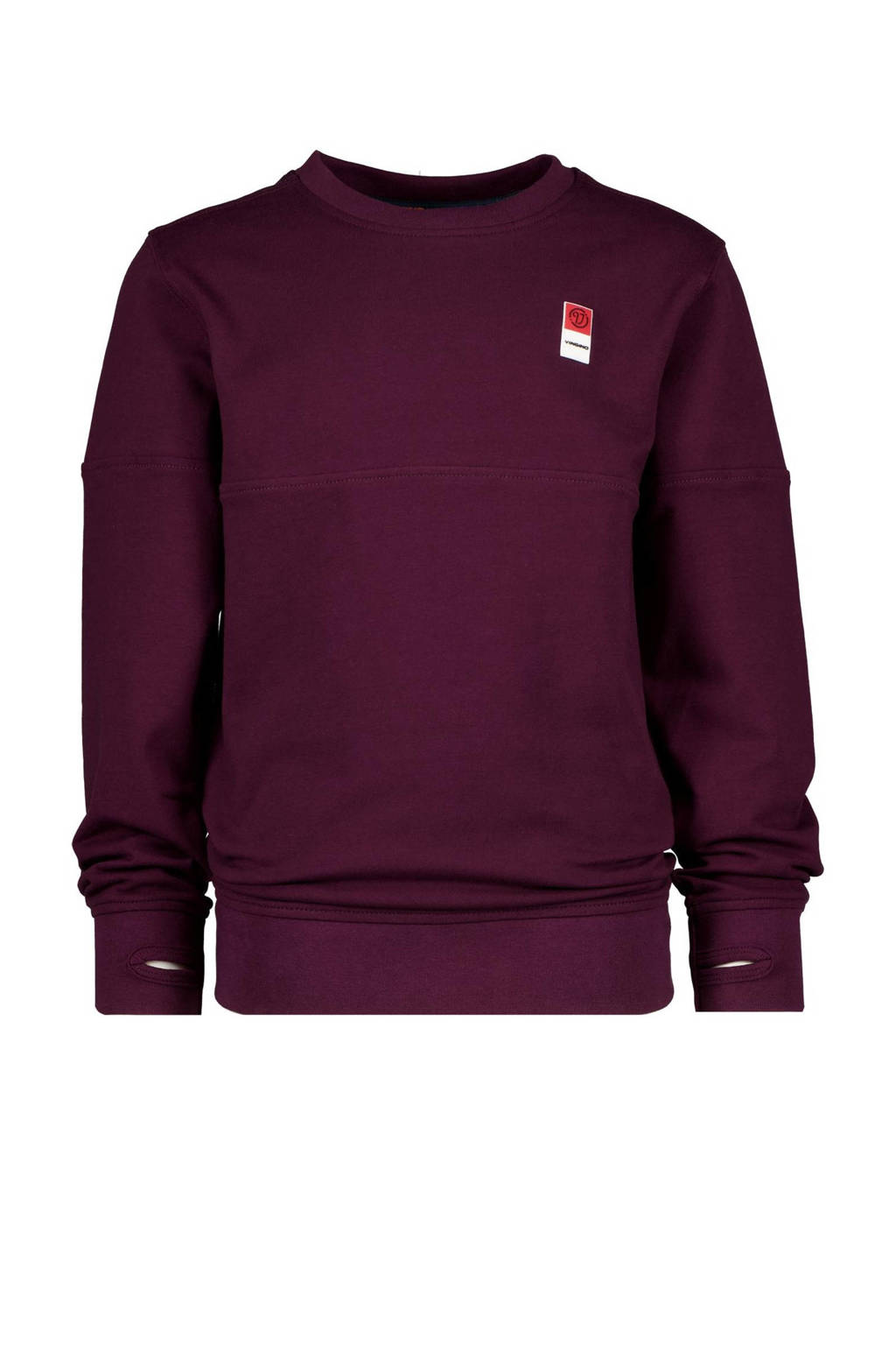 Rood, donkerrood en paarse jongens Vingino Essentials sweater met lange mouwen en ronde hals