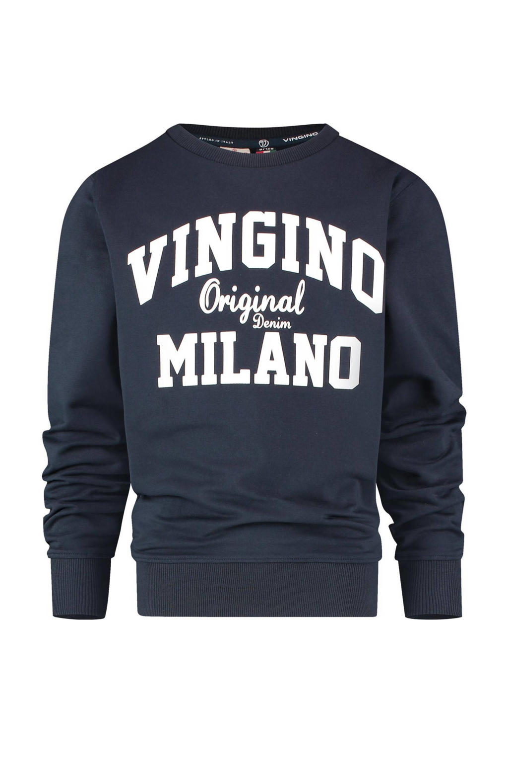 Vingino Essentials sweater met logo donkerblauw