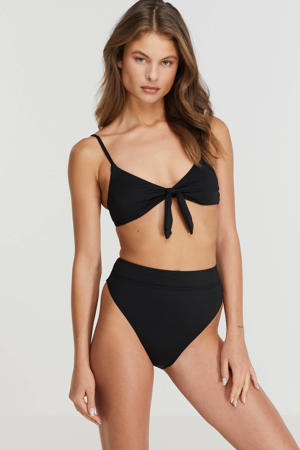 bikinitop met strik zwart