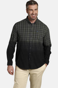 Charles Colby geruit regular fit overhemd DUKE KEATRISH  Plus Size olijfgroen