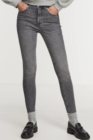 cropped high waist super skinny jeans denim grey