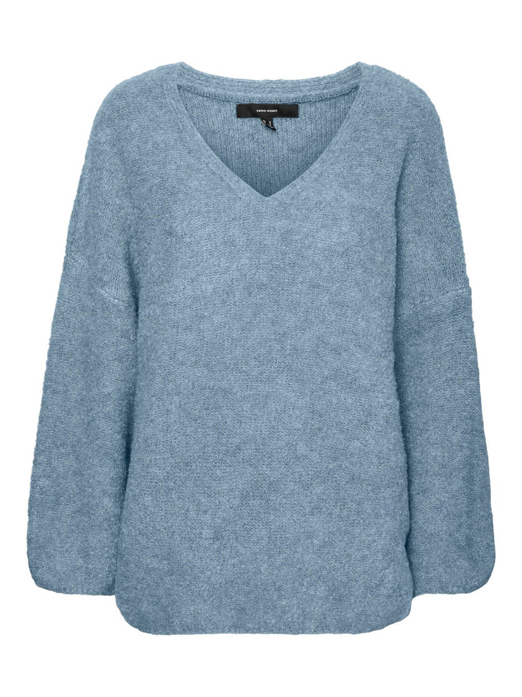 VERO MODA CURVE gebreide trui VMBONNY van gerecycled polyester lichtblauw, Lichtblauw