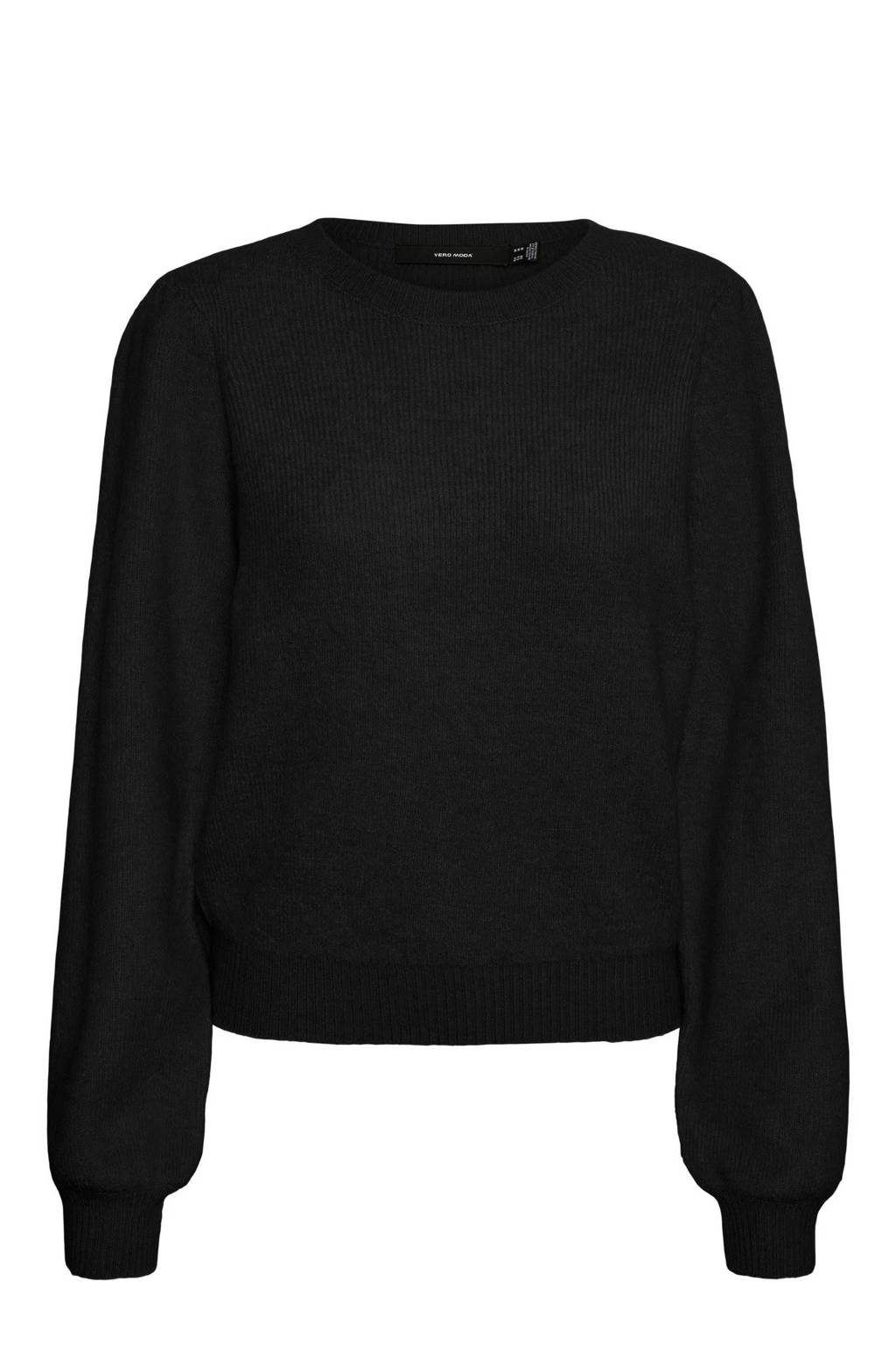 VERO MODA CURVE fijngebreide trui VMLEFILE zwart, Zwart