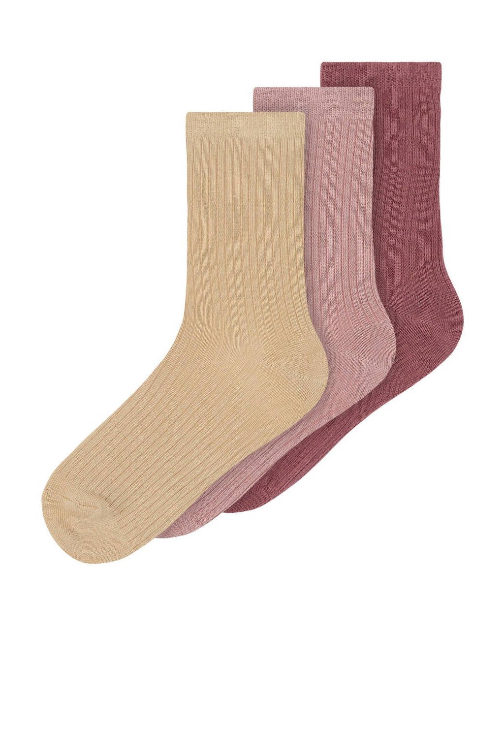 NAME IT KIDS sokken NKFSTORM - set van 3 roze, Roze/geel