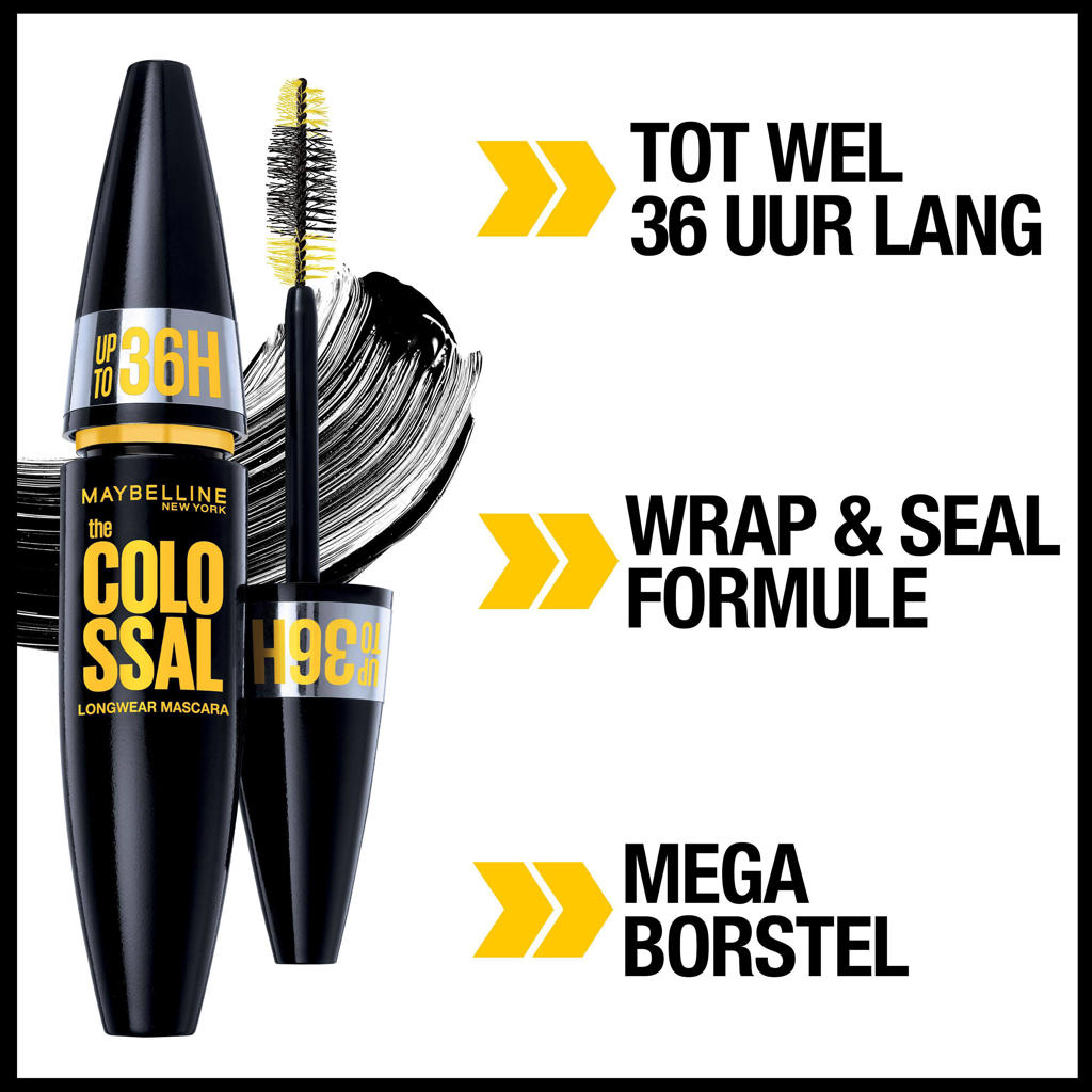 Maybelline New York Colossal up to 36H Volume mascara Zwart wehkamp