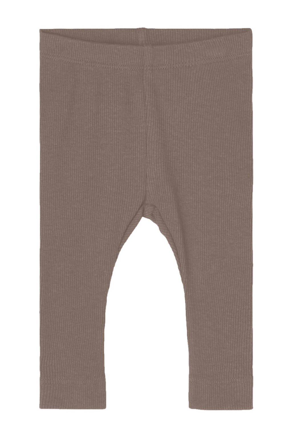 NAME IT BABY newborn baby skinny broek NBNKAB met biologisch katoen donkerbruin, Donkerbruin