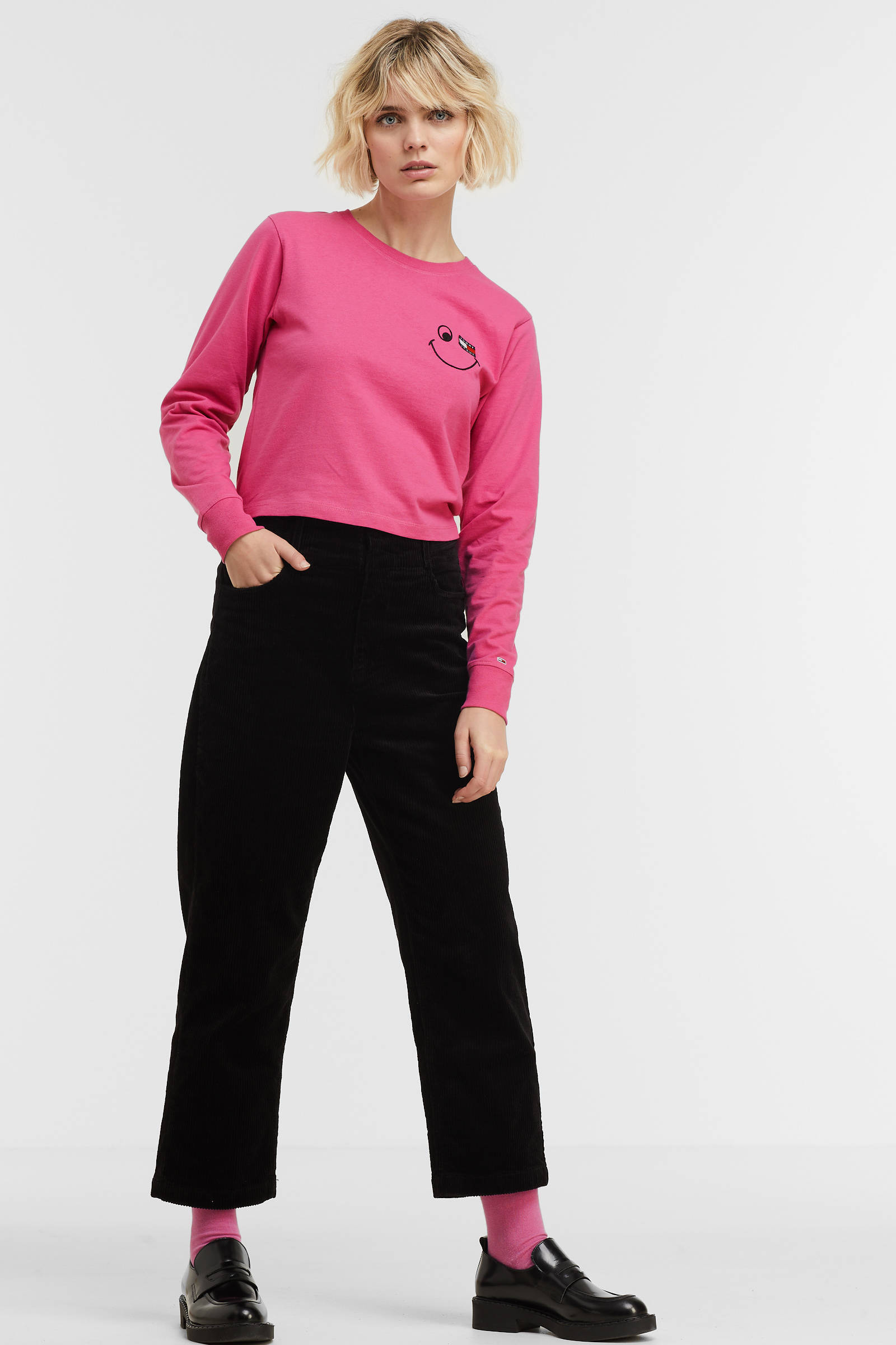 Tommy Hilfiger Tommy Jeans sweater met logo roze - Vergelijk prijzen