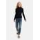 WE Fashion ribgebreide longsleeve donkerblauw